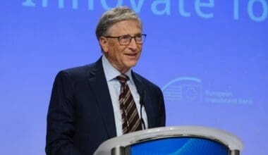 Former Microsoft CEO, Bill Gates during the launch of a new funding partnership to eradicate polio signing ceremony in Brussels, Belgium on October 11, 2023