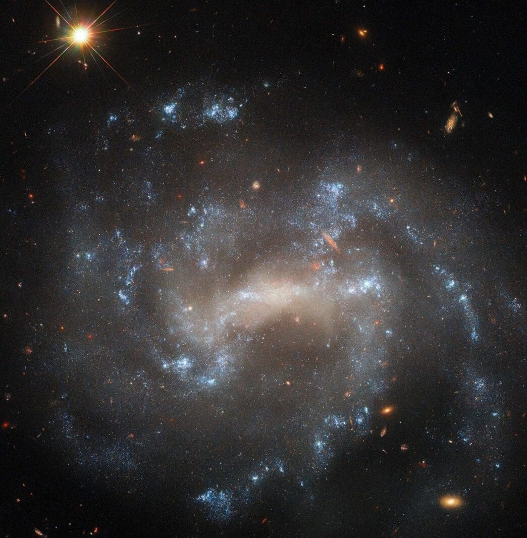 The spiral galaxy UGC 5460 shines in this NASA/ESA Hubble Space Telescope image. UGC 5460 sits about 60 million light-years away in the constellation Ursa Major.