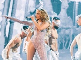 Jennifer Lopez takes the stage for her It's My Party Tour in July 2019. Photo by IZEmtv, CC BY-SA 4.0, Commons Wikimedia