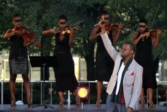 Kanye West on stage for ABC Good Morning America Summer Concert, Lincoln Center, New York, NY, September 02, 2005