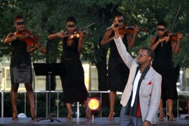 Kanye West on stage for ABC Good Morning America Summer Concert, Lincoln Center, New York, NY, September 02, 2005