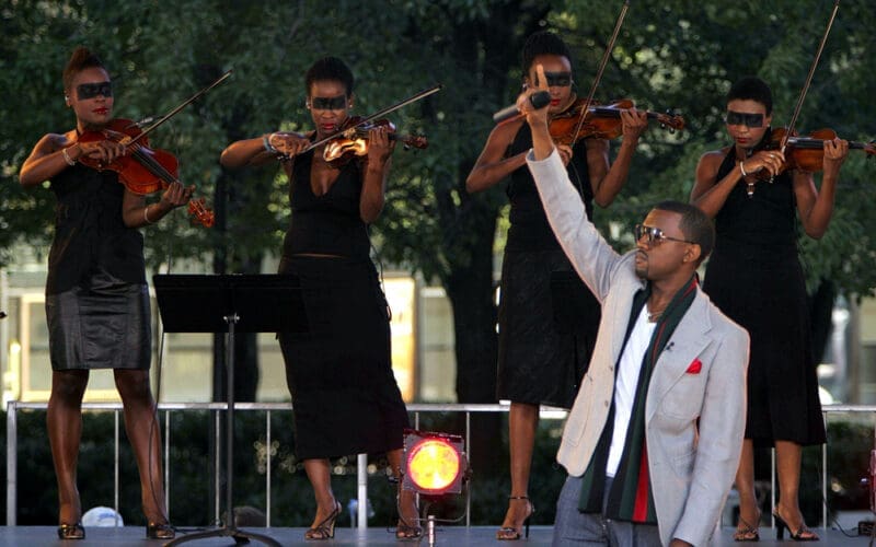 Kanye West on stage for ABC Good Morning America Summer Concert, Lincoln Center, New York, NY, September 02, 2005