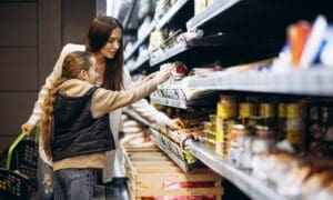 Mother and daughter shopping at Costco