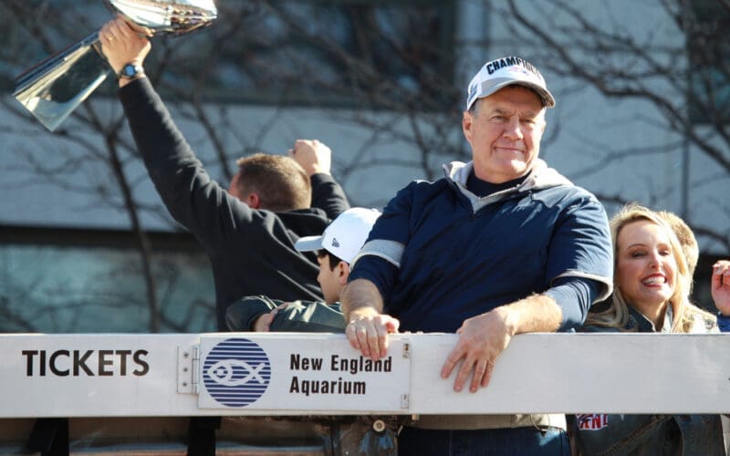 New England Patriots 53th Super Bowl Championship Parade in Boston on Feb. 5, 2019. Bill Belichick and his ex-girlfriend