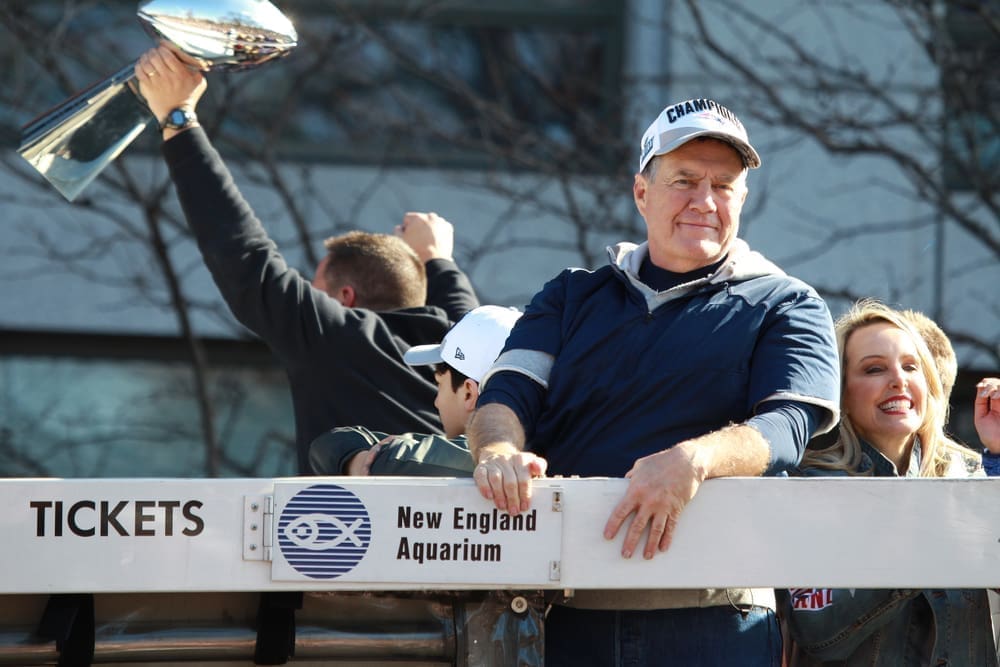 New England Patriots 53th Super Bowl Championship Parade in Boston on Feb. 5, 2019. Bill Belichick and his ex-girlfriend
