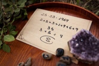 Numerology concept with note