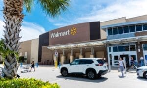 Pembroke Pines, Florida, USA - Aug 1, 2023 A Walmart Supercenter near Pines Boulevard