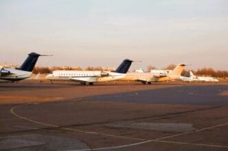 Regional jets parked
