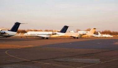 Regional jets parked