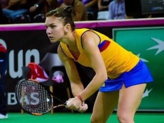 Simona Halep playing for Romania
