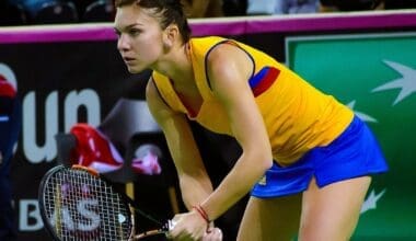 Simona Halep playing for Romania