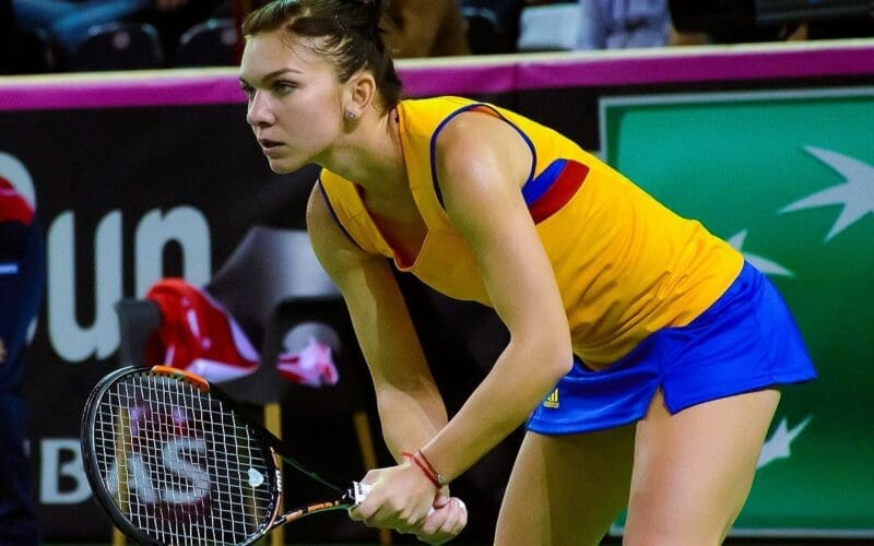 Simona Halep playing for Romania