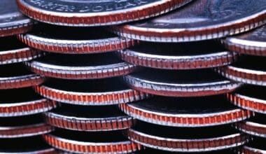 Stacked quarter coins