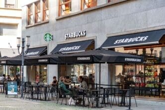 Starbucks branch in the centre of Turin city in Piedmont, Italy