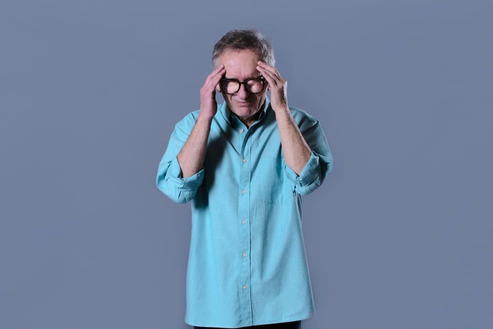 Stressed man concept