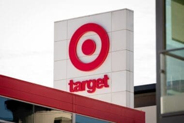 Sunnyvale, California US - November 16, 2024 Logo sign of a Target store on a wall, Silicon Valley, SF Bay Area. Target in American retailer selling groceries, clothing.