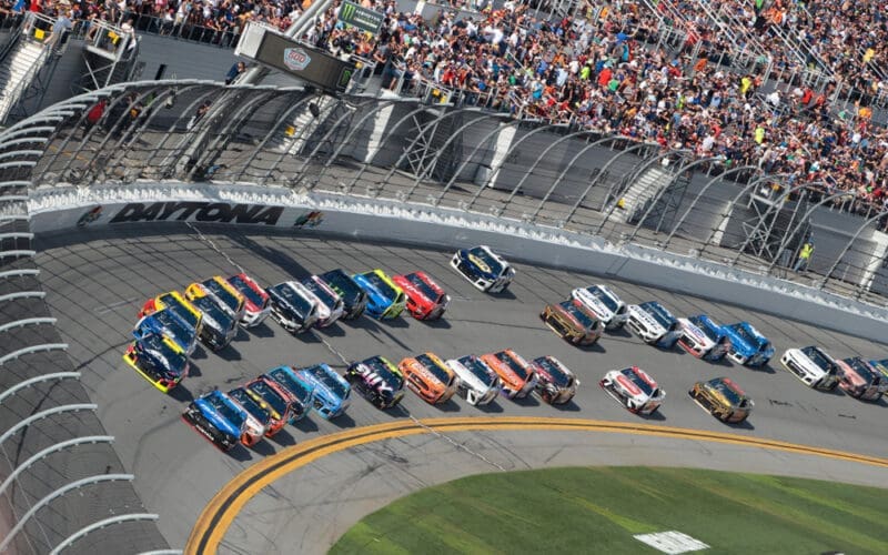 The Monster Energy NASCAR Cup Series teams take to the track for the Daytona 500 at Daytona International Speedway in Daytona Beach, Florida