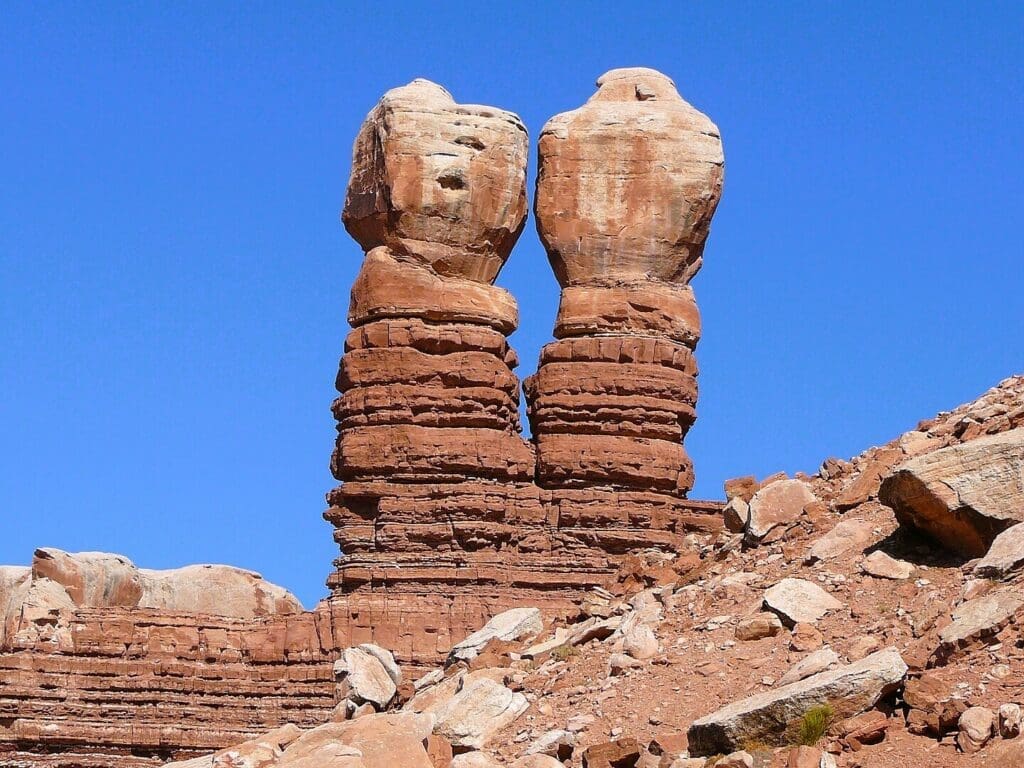 The Navajo Twin Rocks, a landmark in Bluff