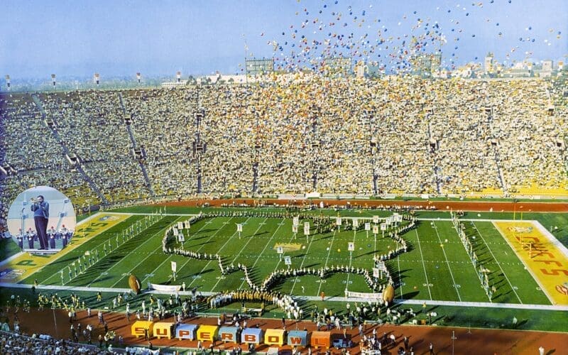 The first Super Bowl at Los Angeles Memorial Coliseum. Photo by Jimberg13 - Own work, CC BY-SA 4.0, via Wikimedia Commons