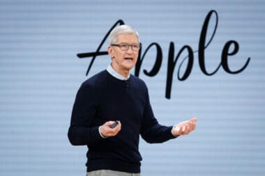 Tim Cook, Chief Executive Officer of Apple Inc., speaks during the launch event for the iPad 6 at Lane Technical College Prep High School in Chicago, Illinois, U.S., March 27, 2018