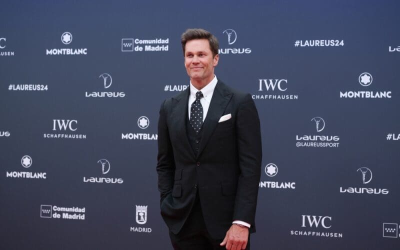 Tom Brady arrives at the Laureus World Sports Awards at Galería De Cristal on April 22, 2024 in Madrid, Spain