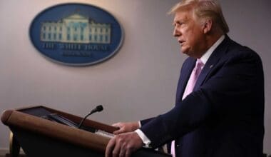 U.S. President Donald Trump holds a news conference in the Brady Press Briefing Room at the White House August 19, 2020 in Washington, DC