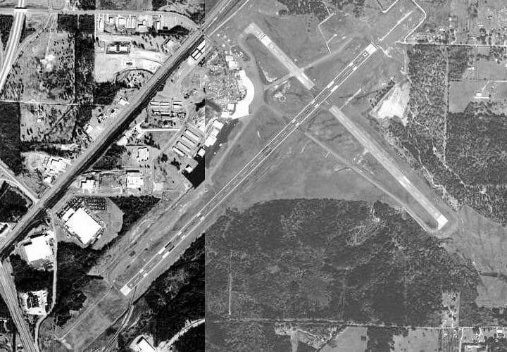 USGS digital orthophoto of Texarkana Regional Airport in Arkansas