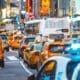 Urban jungle scene with cars and traffic in New york city