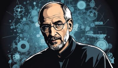 Vector illustration of Steve Jobs, the visionary behind Apple