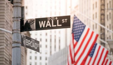 Wall Street sign in lower Manhattan New York