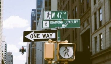 Diamond Jewelry Way signs at W 47th Street in New York