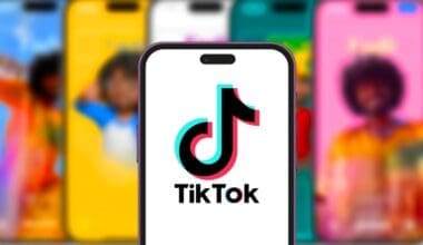 iPhone 15 with TIK TOK logo, which is a popular social network on the internet. United States, Wednesday, November 27, 2023