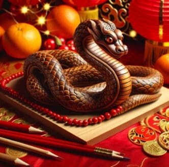 realistic chinese new year wood snake
