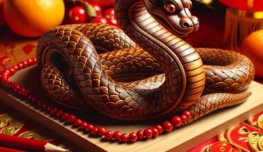 realistic chinese new year wood snake