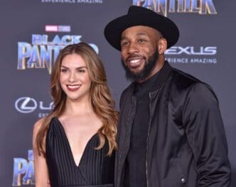 Allison Holker and Stephen 'tWitch' Boss arrives for the 'Black Panther' World Premiere on January 29, 2018 in Hollywood, CA