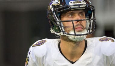 Justin Tucker - NFL - December 2nd 2018 Atlanta Falcons Vs. Baltimore Ravens at the Mercedes Benz Stadium in Atlanta Georgia USA . Photo credit: Shutterstock.com / Jamie Lamor Thompson.