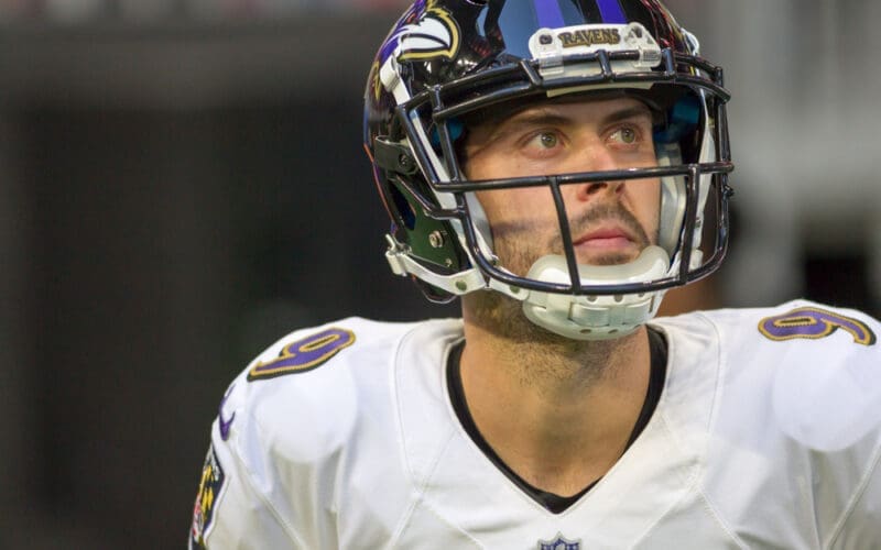 Justin Tucker - NFL - December 2nd 2018 Atlanta Falcons Vs. Baltimore Ravens at the Mercedes Benz Stadium in Atlanta Georgia USA . Photo credit: Shutterstock.com / Jamie Lamor Thompson.