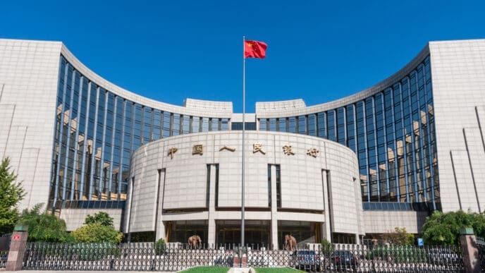 BEIJING - October 7: People's Bank of China of China on October 7, 2018 in Beijing, China. People's Bank of China front view