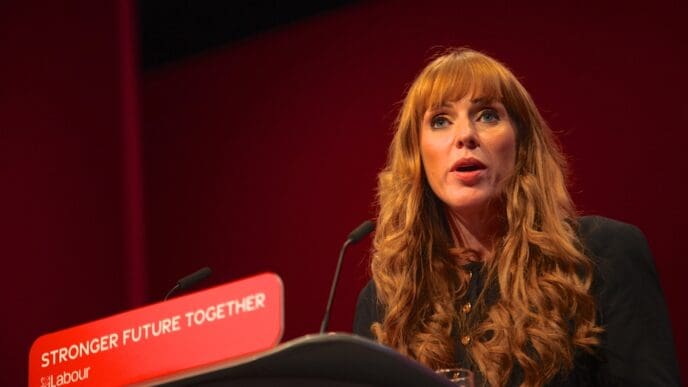Brighton, UK - 09.25.2021. Deputy Prime Minister Angela Rayner gives her speech at the Labour Party Conference. By Shutterstock.com - Rupert Rivett