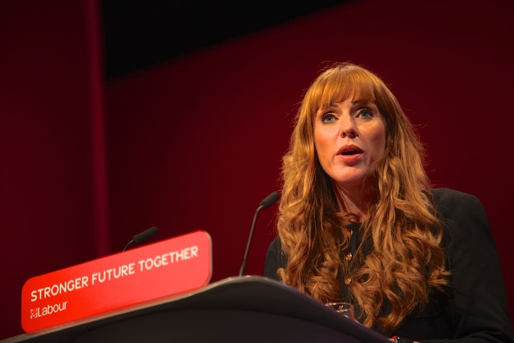 Brighton, UK - 09.25.2021. Deputy Prime Minister Angela Rayner gives her speech at the Labour Party Conference. By Shutterstock.com - Rupert Rivett