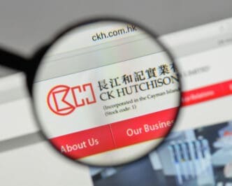 Milan, Italy - August 10, 2017: CK Hutchison Holdings logo on the website homepage.