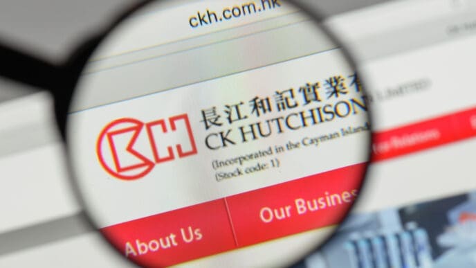 Milan, Italy - August 10, 2017: CK Hutchison Holdings logo on the website homepage.