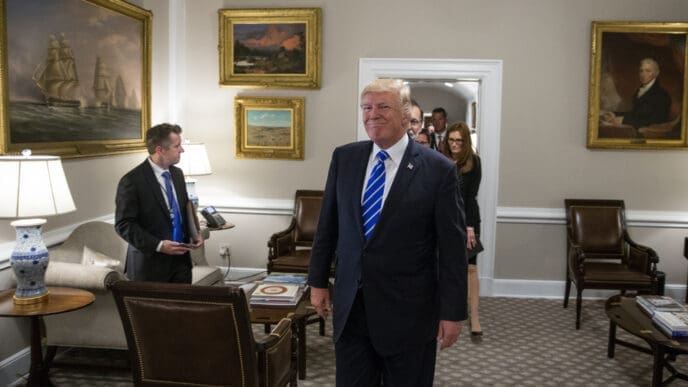 By Shutterstock.com - Gil Corzo. Washington DC. The President Of The United States Of America, Donald Trump At The White House