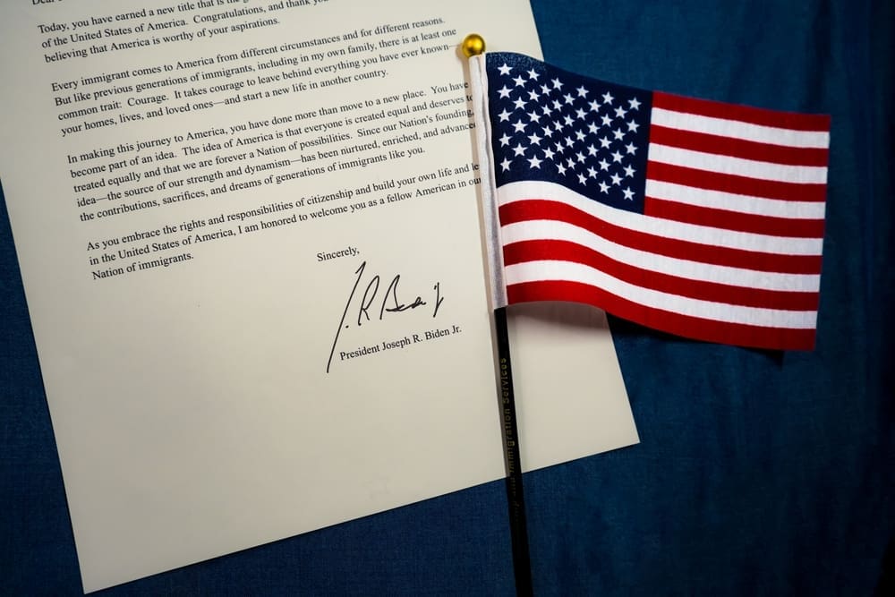 Denver, Colorado - 3.16.2023 Naturalization letter from the President of the United States Joe Biden
