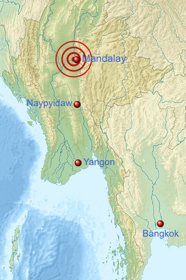 Earthquake Epicenter in Mandalay