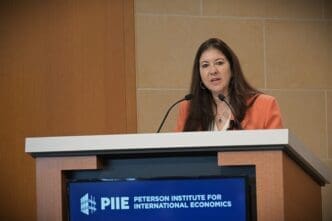 Governor Kugler speaks at Peterson Institute for International Economics in 2024