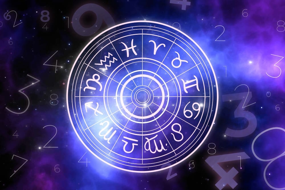 Horoscope and Numerology concept composition