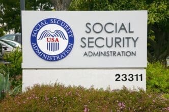 Lake Forest, California - USA - April 19, 2024 Social Security Administration. Social Security Administration Business Sign and Address. US SOCIAL SECURITY ADMINISTRATION SSA - sign at office.