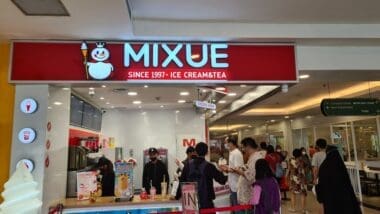 Mixue Bingcheng is a Chinese chain of fresh ice cream and tea stores operated by Mixue Bingcheng Co., Ltd. Jakarta - March 14 2023