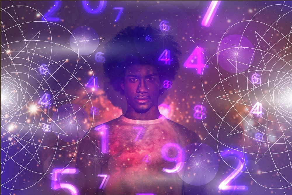 Numerologybcollage concept hidden superpower.